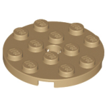 LEGO 60474 Dark Tan Plate, Round 4 x 4 with Hole (losse stenen 29-6)*P
