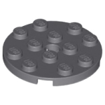 LEGO 60474 Dark Bluish Gray Plate, Round 4 x 4 with Hole*