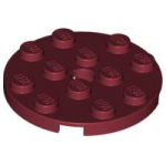 LEGO 60474 Dark Red Plate, Round 4 x 4 with Hole*