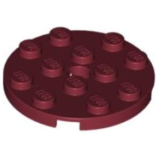LEGO 60474 Dark Red Plate, Round 4 x 4 with Hole*