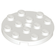 LEGO 60474 White Plate, Round 4 x 4 with Hole*