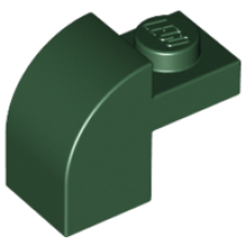 LEGO 6091 Dark Green Slope Curved 2 x 1 x 1 1/3 with Recessed Stud ,32807 *P