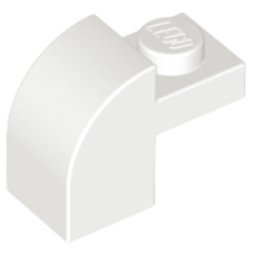 LEGO 6091 White Slope, Curved 2 x 1 x 1 1/3 with Recessed Stud, 32807 *P