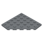 LEGO 6106 Dark Bluish Gray Wedge, Plate 6 x 6 Cut Corner (070623)*