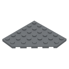 LEGO 6106 Dark Bluish Gray Wedge, Plate 6 x 6 Cut Corner (070623)*