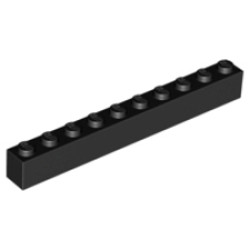 LEGO 6111 Black Brick 1 x 10 *P
