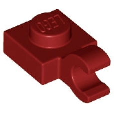 LEGO 61252 Dark Red Plate, Modified 1 x 1 with Open O Clip (Horizontal Grip), 52738 (losse stenen 24-5) (120723)*