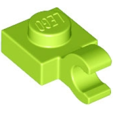 LEGO 61252 Lime Plate, Modified 1 x 1 with Open O Clip (Horizontal Grip), 52738 (losse stenen 2-26) (210623)