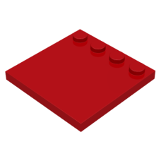 LEGO 6279 Red Tile, Modified 4 x 4 with Studs on Edge (060623)*