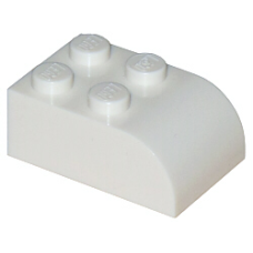 LEGO 6215 White Brick, Modified 2 x 3 with Curved Top*
