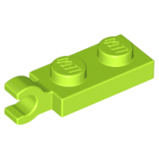 LEGO 63868 Lime Plate, Modified 1 x 2 with Clip Horizontal on End *P