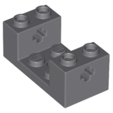 LEGO 67446 Dark Bluish Gray Technic, Brick 2 x 4 x 1 1/3 with 2 x 2 Cutout and Axle Holes (71767)