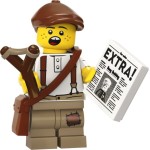 LEGO 71037 col24-12 Newspaper Kid (Complete set met Standaard)