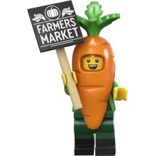 LEGO 71037 col24-4 Carrot Mascot (Complete set met Standaard)