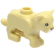 LEGO 77307pb01 Tan Lion Baby Cub with Black Eyes, Nougat Nose, and White Muzzle Pattern (losse dieren 2-6)*