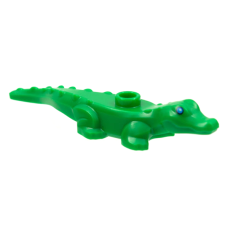 LEGO 78532pb01 Green Alligator / Crocodile Baby Hatchling with Blue Eyes Pattern (losse dieren 2-3)