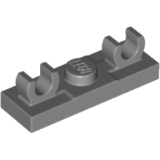 LEGO 79987 Dark Bluish Gray Plate, Modified 1 x 3 with 2 Open O Clips on Top (losse stenen 34-13)*P