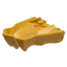 LEGO 80017 Pearl Gold Dragon Head (Ninjago) Jaw with Small Spikes and 2 Bar Handles on Back *P