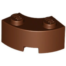 LEGO 85080 Reddish Brown Brick, Round Corner 2 x 2 Macaroni with Stud Notch and Reinforced Underside *