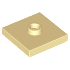 LEGO 87580 Tan Plate, Modified 2 x 2 with Groove and 1 Stud in Center (Jumper), 23893, 92569 *P