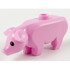 LEGO 87621pb01 Bright Pink Pig with Black Eyes and White Pupils Pattern (losse dieren 2-11)