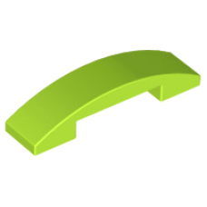 LEGO 93273 Lime Slope, Curved 4 x 1 Double No Studs*