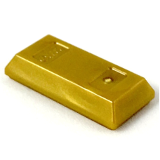 LEGO 99563 Pearl Gold Minifigure, Utensil Ingot / Bar, 15629e, 67117, 95349, 97053e (losse stenen 27-6)*P