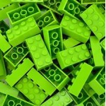 LEGO Blokje  LIME GROEN Graveren met Naam en Ingekleurd 