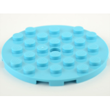 LEGO 11213 Medium Azure Plate, Round 6 x 6 with Hole *P