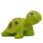 LEGO 11603pb01 Lime Turtle, Friends with Bright Light Blue Eyes and Reddish Brown Spots Pattern *