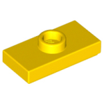 LEGO 15573 Yellow Plate, Modified 1 x 2 with 1 Stud with Groove and Bottom Stud Holder (Jumper) (losse stenen 8-22)*