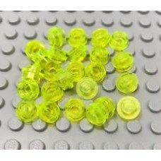 LEGO 4073 Trans-Neon Green Plate, Round 1 x 1 Straight Side*