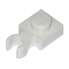 LEGO 4085d White Plate, Modified 1 x 1 with Open O Clip Vertical Thick*