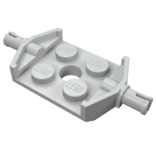 LEGO 6157 Light Bluish Gray Plate, Modified 2 x 2 with Wheels Holder Wide and Hole*