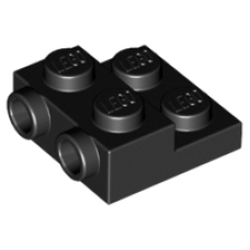 LEGO 99206 Black Plate, Modified 2 x 2 x 2/3 with 2 Studs on Side (losse stenen 4-16)*P