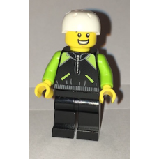 LEGO cty0658 Cyclist - Lime and Black Jacket (Minifiguren 1-2)