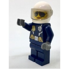 LEGO cty739 Police - City Helicopter Pilot Female, Silver Sunglasses (30351) *