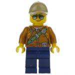 LEGO cty0808 City Jungle Explorer Female - Dark Orange Shirt with Green Strap, Dark Blue Legs, Dark Tan Cap with Hole, Sunglasses (30355) (Plank) 260523