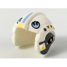 LEGO x164pb21 White Minifigure, Headgear Helmet SW Rebel Pilot with Bright Light Blue Rebel Logo and Dark Bluish Gray Sides Pattern (losse stenen 1-9)