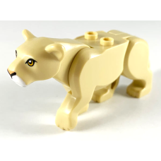 LEGO bb0787c01pb05 Tan Cat, Large (Lioness) with Bright Light Orange Eyes, Bright Pink Nose and White Muzzle Pattern (Losse dieren 2-9)*