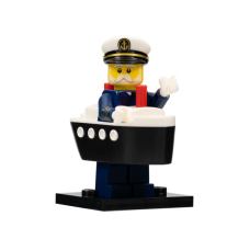 LEGO 71034-col23-10 Veerboot Kapitein (Complete Set met Standaard en Accessoires)