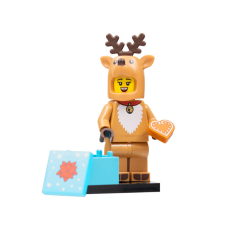 LEGO 71034-col23-4 Vrouw in Rendierkostuum (Complete Set met Standaard en Accessoires)