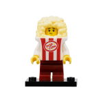 LEGO 71034-col23-7 Jongen in Popcornkostuum (Complete Set met Standaard en Accessoires)