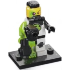 LEGO 71046-col26-12 Blacktron Mutant, (complete set met standaard en accessoires)