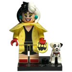 LEGO 71038-coldis100-13 Cruella de Vil & Dalmatische Puppy, Disney 100 (Complete Set met Standaard en Accessoires)