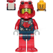 LEGO cty1173 Scuba Diver - Male, Open Mouth Smile, Red Helmet, White Air Tanks, Red Flippers