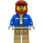 LEGO  cty1294 Wildlife Rescue Explorer - Male, Blue Jacket, Dark Red Helmet, Dark Tan Legs with Pockets, Beard baard (Minifiguren 1-3)*