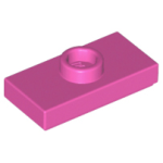 LEGO 15573 Dark Pink Plate, Modified 1 x 2 with 1 Stud with Groove and Bottom Stud Holder (Jumper)*