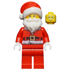 LEGO hol110 Santa, Red Legs, Fur Lined Jacket with Button, Glasses (Minifiguren 2-5)*
