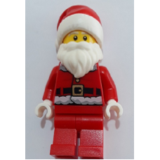 LEGO hol125 Santa, Red Legs, Fur Lined Jacket with Button, Gray Bushy Eyebrows (60201)(Minifiguren 1-7)